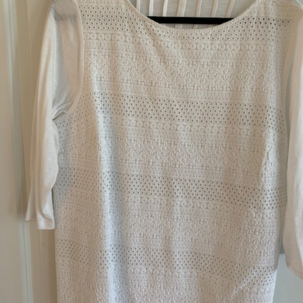 White 3/4 sleeve J Jill top